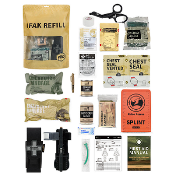 자립형 디자인의 단일 구획 IFAK 파우치